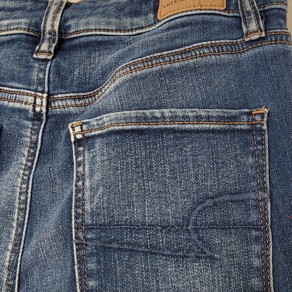 American Eagle Women's Blue High Rise Front Zipper Casual Denim Skinny Jean - Picture 8 of 12